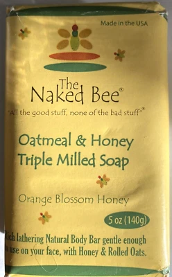 复古 The Naked Bee Triple Milled 肥皂燕麦片和蜂蜜 5 盎司灰色 TN 美国 — 第 1/4 张图片