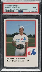 1986 West Palm Beach Expos Procards Randy Johnson ROOKIE RC PSA 9 MINT - Picture 1 of 2