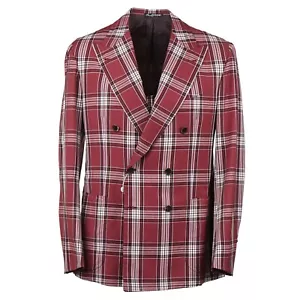Orazio Luciano Slim-Fit Layered Plaid Lightweight Wool Sport Coat 40R (Eu 50) - Picture 1 of 12