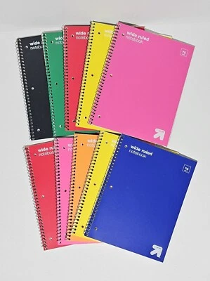 Set Of 10 pcs Up & Up Wide Ruled Notebook, 70 Sheets. Set of random colors. - Image 1 of 4