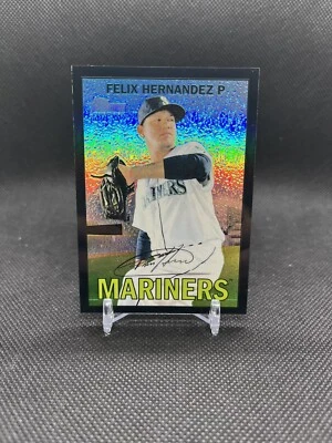 Topps Heritage Black Refractor 2016/67 Felix Hernandez #461 Mariners Foto 1 de 2
