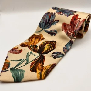 Yves Saint Laurent Necktie Tie Silk Floral YSL Italy Luxury Designer Mens - Picture 1 of 5