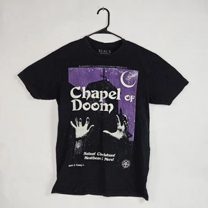 BlackCraft Cult Chapel of Doom T-Shirt Gothic Horror Satanic Pentagram Graphic - Picture 1 of 6
