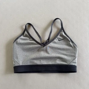 Nike Women Sports Bra Size Medium Gray Heather DRI FIT Wireless Racerback - Picture 1 of 3