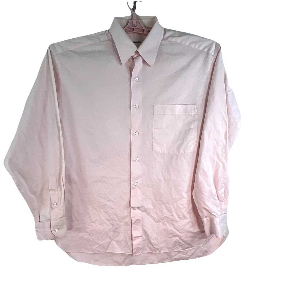 Camisa Lorenzini Italiana Algodón Abotonada Hombre Talla 16 Rosa Manga Larga Foto 1 de 4
