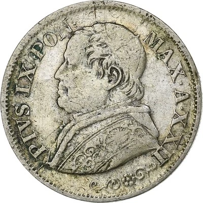 [#1116273] Papal States, Pius IX, 10 Soldi, 1868, Rome, Silver, EF, KM:1386.1 - Image 1 of 2