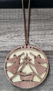 Decorazione natalizia presepe in legno 4" taglio laser angeli santi e Gesù bambino. - Foto 1 di 6