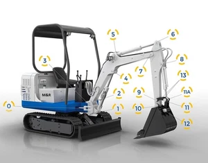 Buchsen- und Bolzensatz Löffel, alternativ, Pos. 12, passend für Yanmar B15-3 - Bild 1 von 1