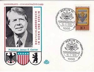 G011 Germany 1978 President James Carter commemorative card - Picture 1 of 1