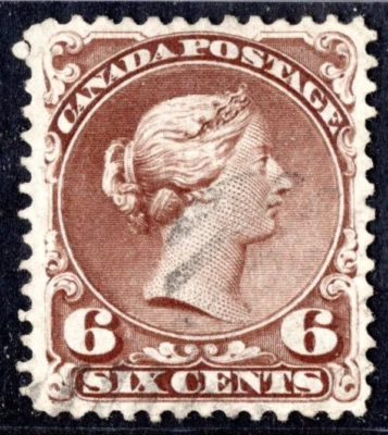 CANADA 1868 SCOTT #27c NEATLY USED 4 MARGINS - Image 1 of 2