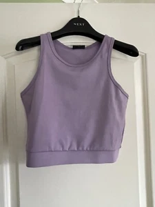 WOMENS LILAC/PURPLE ELASTICATED SPORTS CROP TOP FROM NEXT-SIZE 9-BNWT - Picture 1 of 11