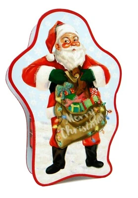 Punch Studio Die Cut Keepsake Box Christmas Santa Claus 19869 White Glitter - Image 1 of 4
