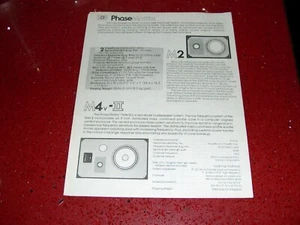 ALTAVOZ FASE METRIX M2 Y M4v-II HOJA DE ESPECIFICACIONES DE UNA SOLA PÁGINA - Imagen 1 de 1