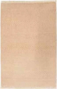 Hand-Knotted Pink Modern Area Rug Small Grass Design Kids Room Carpet 2X3 ft - Picture 1 of 13