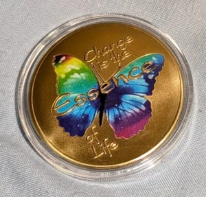 Schmetterling Goldmünze ungewöhnliche Worte der Weisheit Satz erstaunliches Zitat bunt süß - Bild 1 von 23