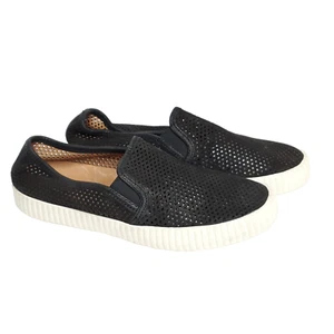FRYE Sneaker slip-on in pelle 7 Camille mocassino traforato ballerine maglia nero - Foto 1 di 8