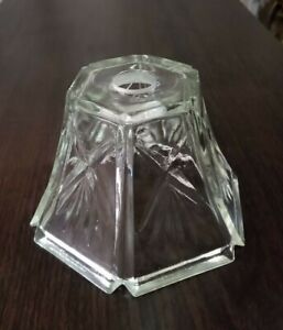 Vintage Lamp Shade Pendant Torchiere Sconce Lamp Clear Cut Glass 1" Fitter