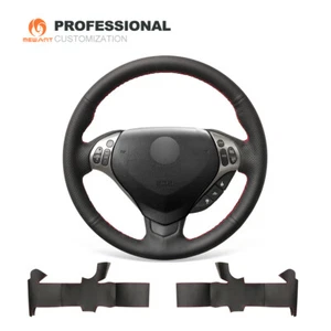 Hágalo usted mismo Negro Cuero Auténtico Cubierta del volante para Acura TL 2007 2008 - Imagen 1 de 10