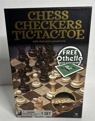 Chess Checkers Tic-Tac-Toe With Dual-Sided Gamboard Cardinal Games 2011 Sealed - Image 1 of 4