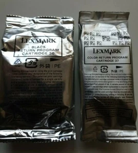 LEXMARK 36 & 37 Multipack Genuine Black & Tri-Colour Ink Cartridges Original - Picture 1 of 6