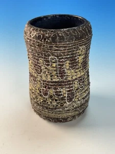 Vintage Mid-Century Island Lava Barnacle Glaze Studio Pottery Vase Iceland - Picture 1 of 17