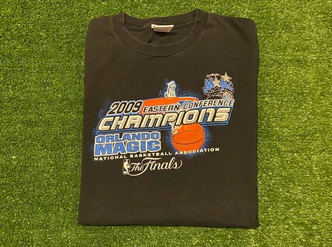 Retro Majestic Orlando Magic 09 Eastern Conference Champs NBA Finals t-shirt 2XL Cover