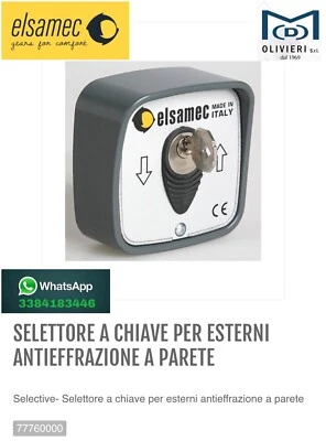 Selettore A Chiave Elsamec Selective Codice 77760000