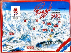 Albertville 1992 Olympic Jigsaw Puzzle Winter Games 500 Pcs Vtg w/Poster Sealed - Picture 1 of 9