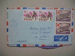 Viêt-Nam - Saigon Lettre pour la France  1971 bel affranchissement composé - Foto 1 di 1