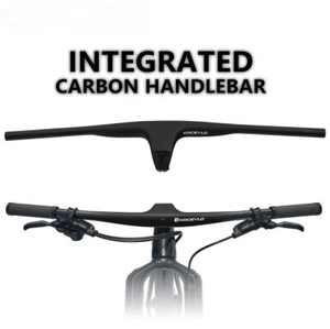 Manubrio Mountain Bike Carbonio 17° Gradi XC MTB Manubrio Integrato 740MM - Foto 1 di 21