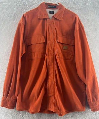 Chaqueta De Colección Sean John Para Hombres Talla L Naranja Pana Chaqueta Cremallera Completa Larga Slv Años 90 Y2K Foto 1 de 4