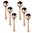 Indian Traditional Copper Soup Spoon For Tableware Home & Hotel Set of 6