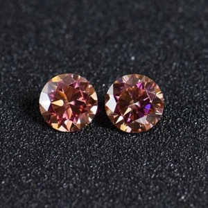 Moissanite Loose Gemstone Orange Round Excellent Cut VVS1 w GRA Certificate New - Picture 1 of 3