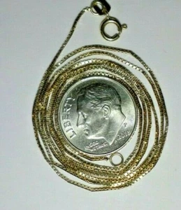 10k Gold Box Gold Chain Necklace 16" - Picture 1 of 3