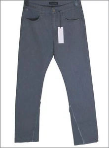 New Men's Superfine Base Straight Stretch Denim Jeans RRP£145 Made In Italy Grey - Picture 1 of 5