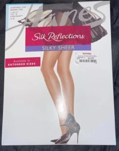 Hanes Silk Reflections Sheer Pantyhose Size: EF Style: 717 Color: Barely Black - Picture 1 of 2