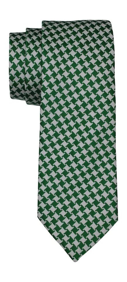 Corbata delgada de pata de gallo verde blanca Altea hecha en Italia Foto 1 de 1