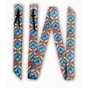 New! Showman BARREL RACER PRINT NYLON TIE STRAP & OFF BILLET SET Horse saddle - Picture 1 of 1