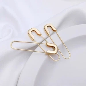 Pendientes de pasador de seguridad que se pueden abrir 6 piezas, pendientes de pasador de seguridad de oro - Imagen 1 de 7