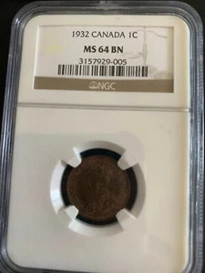 1932 Canada CENT NGC MS-64 BN - Picture 1 of 4