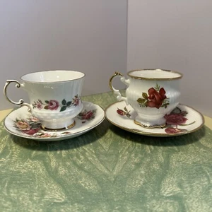 Vintage Elizabethan Fine Bone China Footed Tea Cup and Saucer Pink Roses 9 - Picture 1 of 7