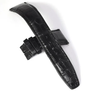 Genuine IWC Pilots Mens Black Alligator Leather Watch Strap 21mm to 18mm Wide - Picture 1 of 9