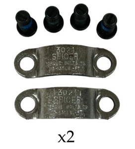 2 Genuine OEM Spicer 6.5-70-18X Universal Bearing Joint Strap Kit With Bolts - Foto 1 di 1