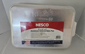 Nesco Aluminum Covered Bake Pan Snap Lid Rust Free 9" x 13" x 3" Sealed USA - Picture 1 of 3