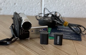 Sony Handycam DCR-DVD106E Handheld DVD Camcorder Silver 2X BATTERIES Tested - Picture 1 of 14