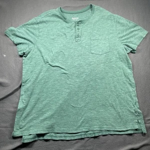 Mossimo Supply Co Short Sleeve Shirt - Green Size XXL Henley - Picture 1 of 4