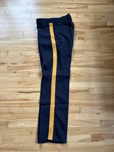 PERFECTION UNIFORMS Men’s Sz 38 Reg. Dark Navy Blue w/ Gold STRIPE UNHEMMED NWT - Picture 1 of 11