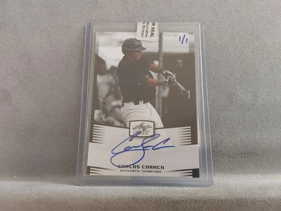 CARLOS CORREA 2012 Leaf Draft Player Edition #1/1 autógrafo y 4 tarjetas Panini #ed Foto 1 de 4