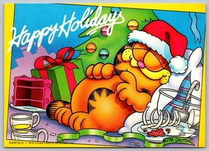Postcard Garfield The Cat Jim Davis 1978 Happy Holidays Christmas 4x6 C42 - Picture 1 of 2