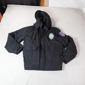 Tact Squad Security Guard Jacket Mens Medium Black Hooded US Security Assoc Coat - Picture 1 of 10